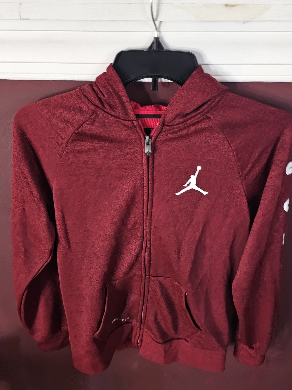 Kids Maroon Jumpman Full-Zip Hoodie Jacket